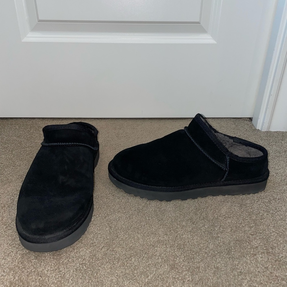 UGG Black Suede Women's Slippers